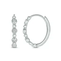 1/ ct. t.w. Diamond Hoop Earring in Sterling Silver