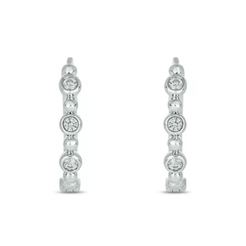 1/ ct. t.w. Diamond Hoop Earring in Sterling Silver