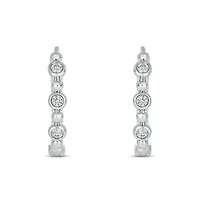 1/ ct. t.w. Diamond Hoop Earring in Sterling Silver