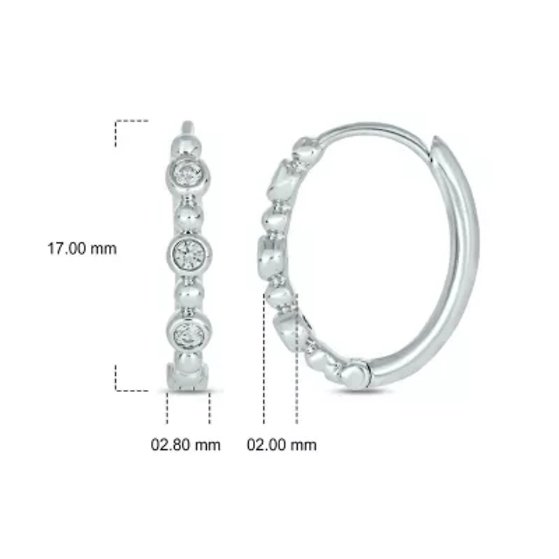 1/ ct. t.w. Diamond Hoop Earring in Sterling Silver