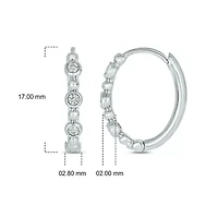 1/ ct. t.w. Diamond Hoop Earring in Sterling Silver