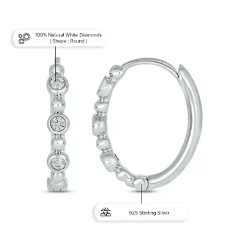 1/ ct. t.w. Diamond Hoop Earring in Sterling Silver