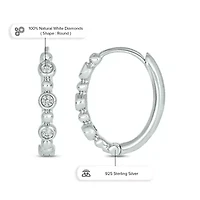 1/ ct. t.w. Diamond Hoop Earring in Sterling Silver