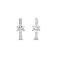 Lab Created 1/6 Carat Lab Grown Diamond Huggie Hoops Earring in Sterling Silver