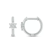 Lab Created 1/6 Carat Lab Grown Diamond Huggie Hoops Earring in Sterling Silver