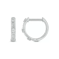 Lab Created 1/6 Carat Lab Grown Diamond Hoops Earring in Sterling Silver