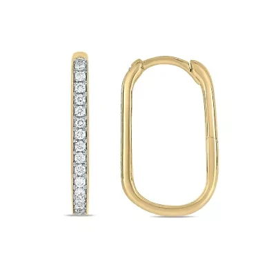 1/2 ct.t.w  Diamond Hoop Earring in 14K Yellow  Gold