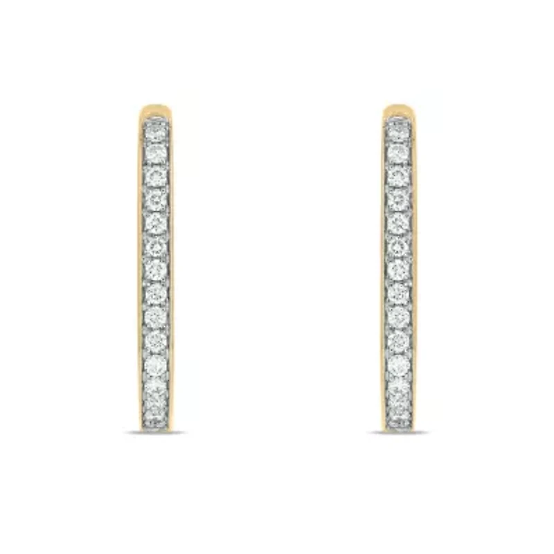 1/2 ct.t.w  Diamond Hoop Earring in 14K Yellow  Gold