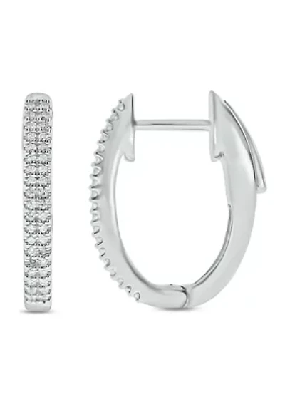 1/4 ct. t.w. Diamond Hoop Earring in Sterling Silver