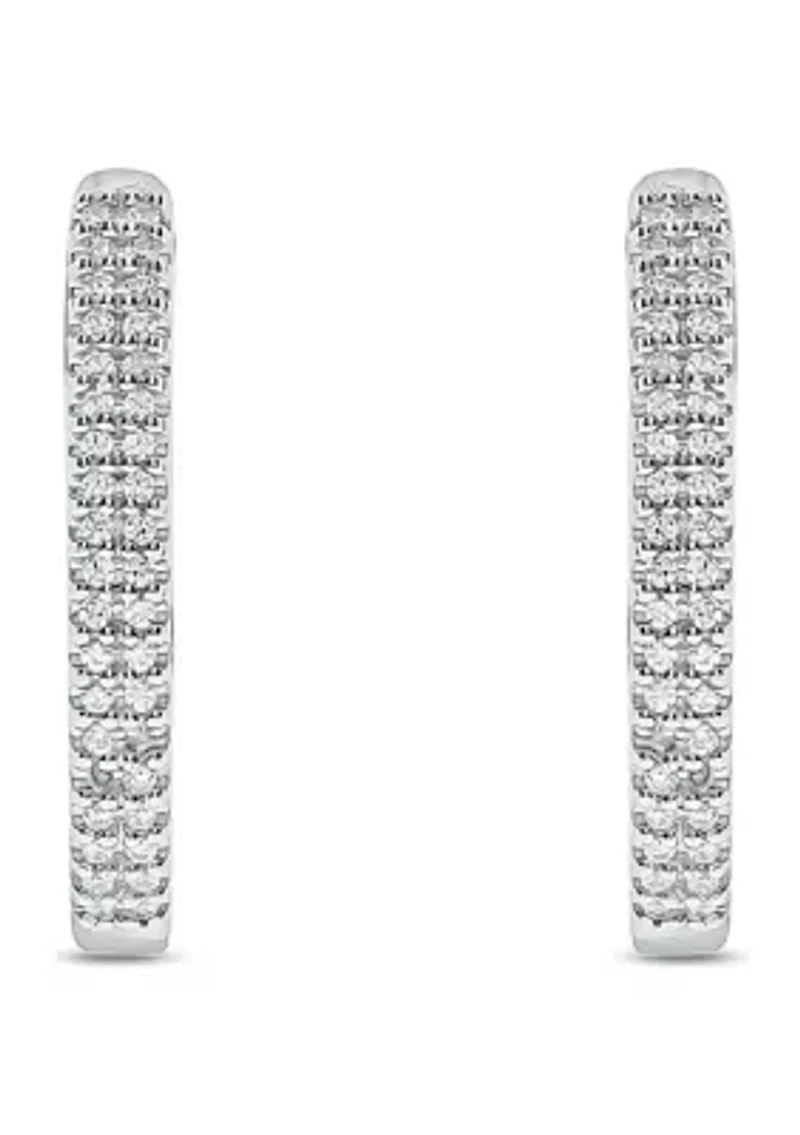 1/4 ct. t.w. Diamond Hoop Earring in Sterling Silver
