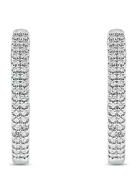 1/4 ct. t.w. Diamond Hoop Earring in Sterling Silver