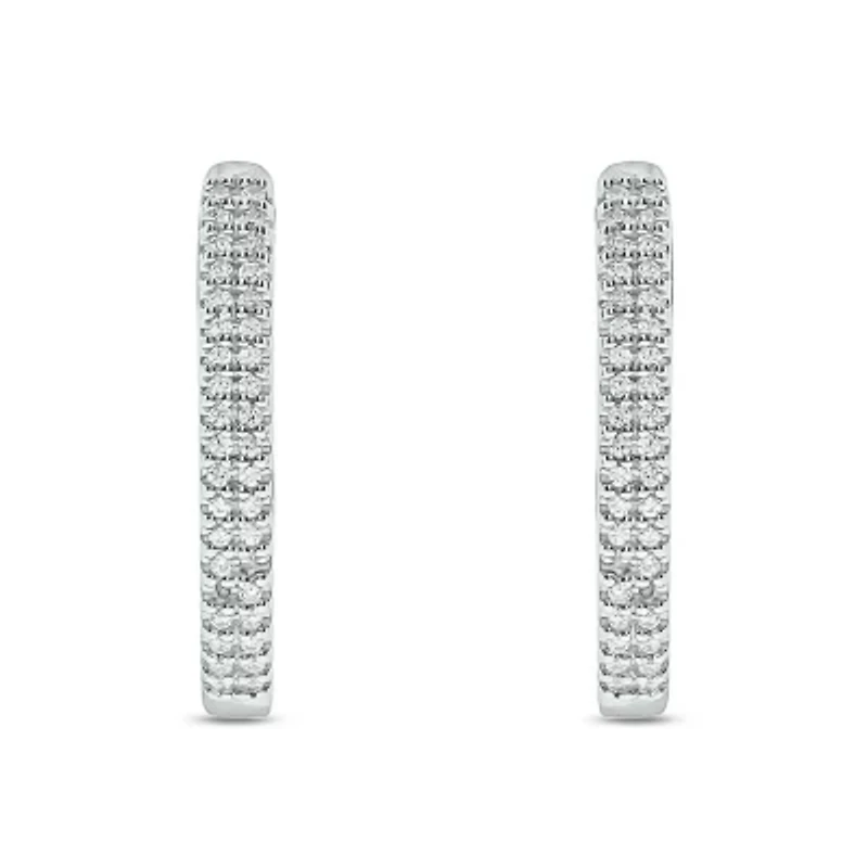 1/4 ct. t.w. Diamond Hoop Earring in Sterling Silver