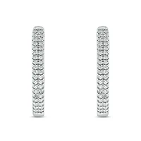 1/4 ct. t.w. Diamond Hoop Earring in Sterling Silver