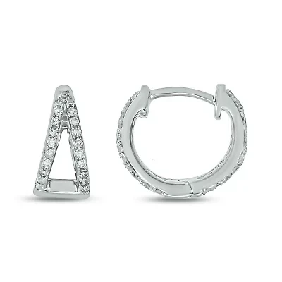 1/4 ct. t.w. Diamond Hoop Earring in Sterling Silver