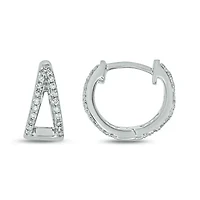 1/4 ct. t.w. Diamond Hoop Earring in Sterling Silver