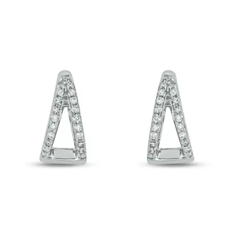 1/4 ct. t.w. Diamond Hoop Earring in Sterling Silver