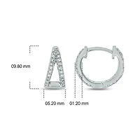 1/4 ct. t.w. Diamond Hoop Earring in Sterling Silver