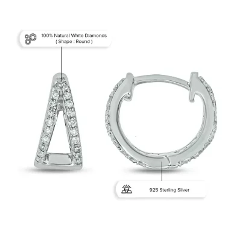 1/4 ct. t.w. Diamond Hoop Earring in Sterling Silver