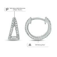 1/4 ct. t.w. Diamond Hoop Earring in Sterling Silver