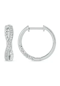 1/4 ct. t.w. Diamond Twist Hoop Earring in sterling Silver