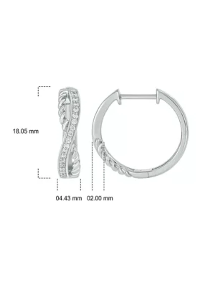 1/4 ct. t.w. Diamond Twist Hoop Earring in sterling Silver