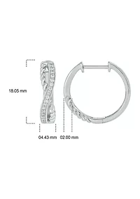 1/4 ct. t.w. Diamond Twist Hoop Earring in sterling Silver