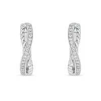 1/4 ct. t.w. Diamond Twist Hoop Earring in sterling Silver