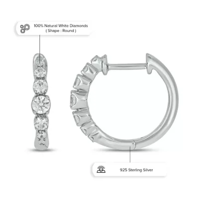 1/4 ct. t.w. Diamond Hoop Earring in sterling Silver