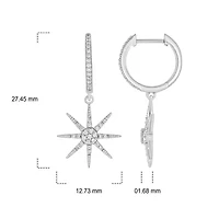 1/4 ct. t.w. Diamond Star Hoop Earring in sterling Silver