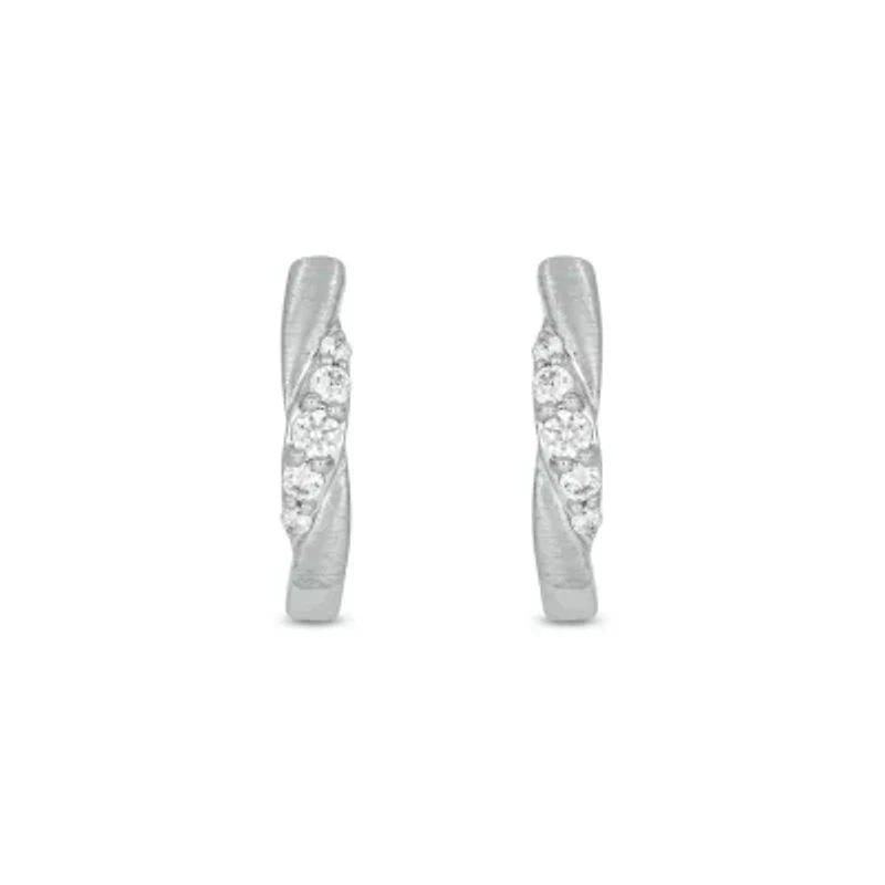 Lab Created 1/4 Carat Lab Grown Diamond Hoops Earring in Sterling Silver
