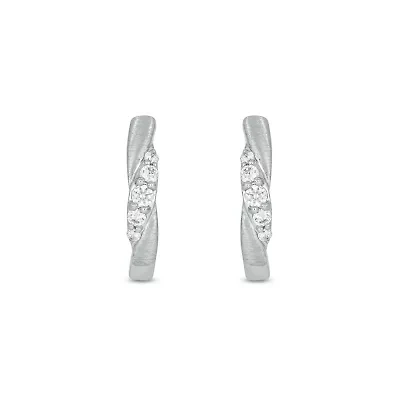 Lab Created 1/4 Carat Lab Grown Diamond Hoops Earring in Sterling Silver