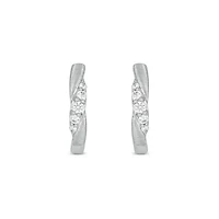 Lab Created 1/4 Carat Lab Grown Diamond Hoops Earring in Sterling Silver