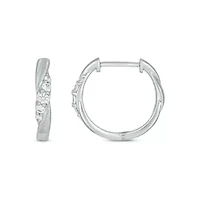 Lab Created 1/4 Carat Lab Grown Diamond Hoops Earring in Sterling Silver
