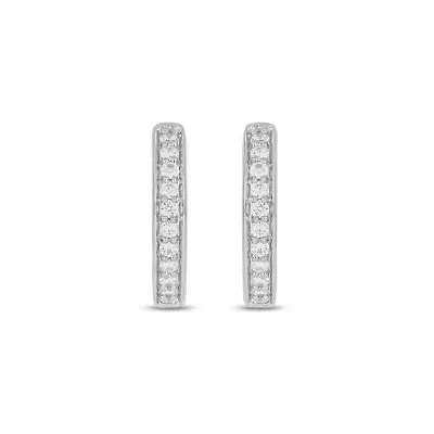 Lab Created 1/4 Carat Lab Grown Diamond Hoop Earrings in Sterling Silver