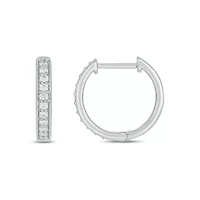 Lab Created 1/4 Carat Lab Grown Diamond Hoop Earrings in Sterling Silver