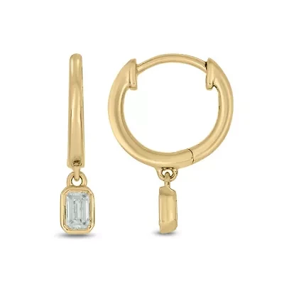 1/3 ct.t.w  Diamond Hoop Dangler Fancy Cut Earring in 14K Yellow Gold