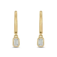 1/3 ct.t.w  Diamond Hoop Dangler Fancy Cut Earring in 14K Yellow Gold