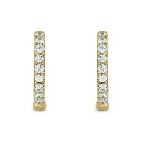 1/3 carat, Diamond Hoop Earring in 14K Yellow Gold