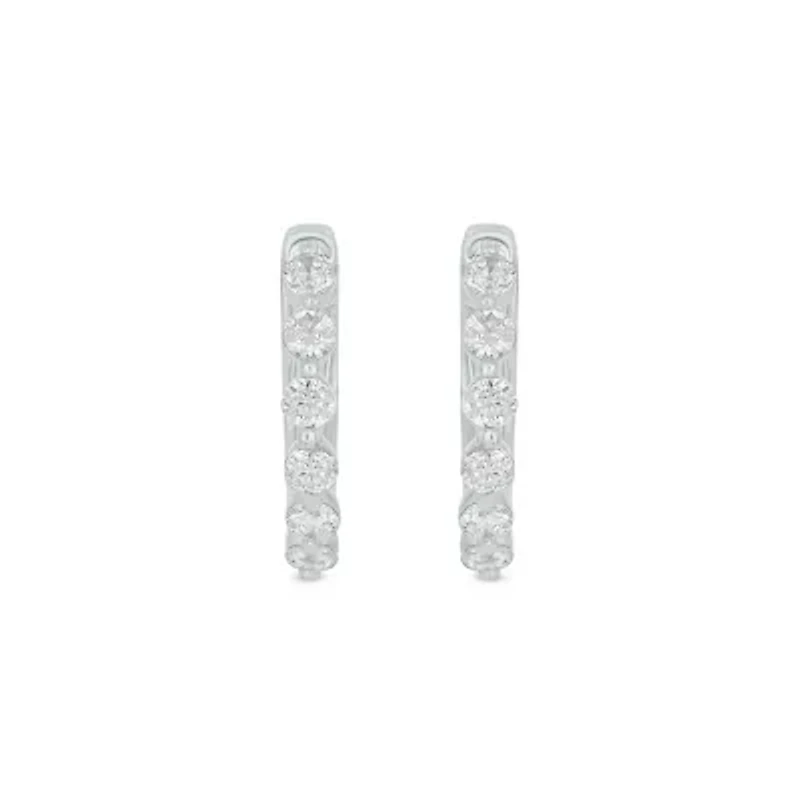Lab Created 1/4 Carat Lab Grown Diamond Hoops Earring in Sterling Silver