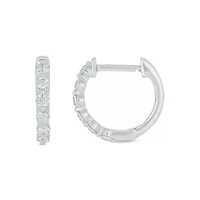 Lab Created 1/4 Carat Lab Grown Diamond Hoops Earring in Sterling Silver