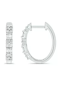 1/2 ct. t.w. Diamond Hoop Earring in Sterling Silver