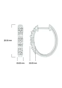 1/2 ct. t.w. Diamond Hoop Earring in Sterling Silver