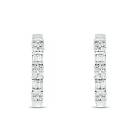 1/2 ct. t.w. Diamond Hoop Earring in Sterling Silver