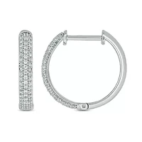 1/2 ct. t.w. Diamond Hoop Earring in Sterling Silver