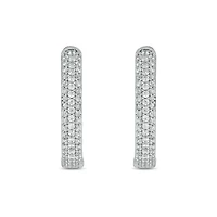 1/2 ct. t.w. Diamond Hoop Earring in Sterling Silver