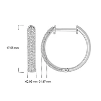 1/2 ct. t.w. Diamond Hoop Earring in Sterling Silver