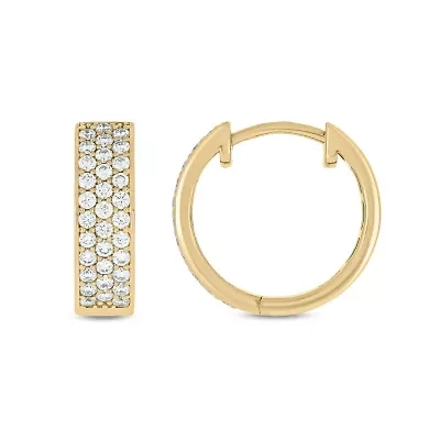 1/2 Carat, Mini Hoop Earrings in 14K Yellow Gold