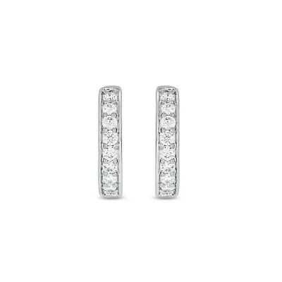 Lab Created 1/2 Carat Lab Grown Diamond Hoop Earrings in Sterling Silver