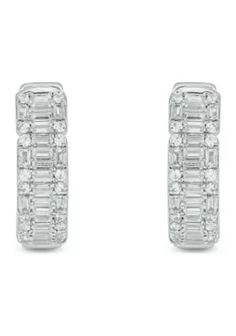 1.0 ct. t.w. Diamond Hoop Earring in 10K White Gold