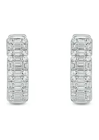 1.0 ct. t.w. Diamond Hoop Earring in 10K White Gold